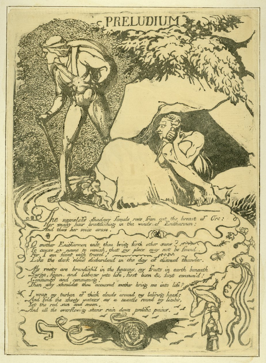 Preludium, prato 3 da Europa. Uma Profecia &39;, 1823 (litografia) de William Blake