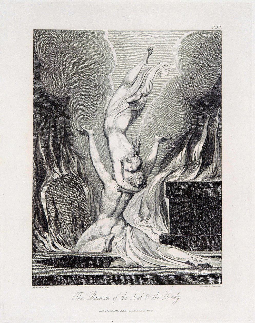 Robert Blair, The Grave, objeto 13 (Bentley 435-12) A Reunião da Alma e o Corpo de William Blake
