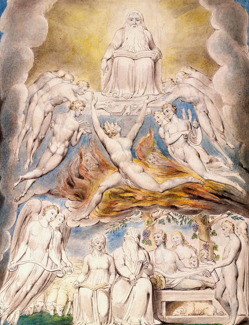 Satanás diante do trono de Deus de William Blake