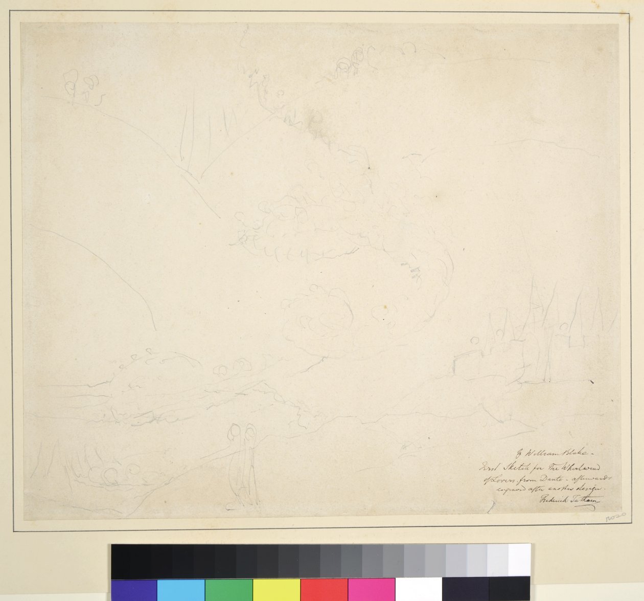 Esboço para &39;O Anjo cruzando o Estige, c.1824-27 (grafite sobre papel) de William Blake