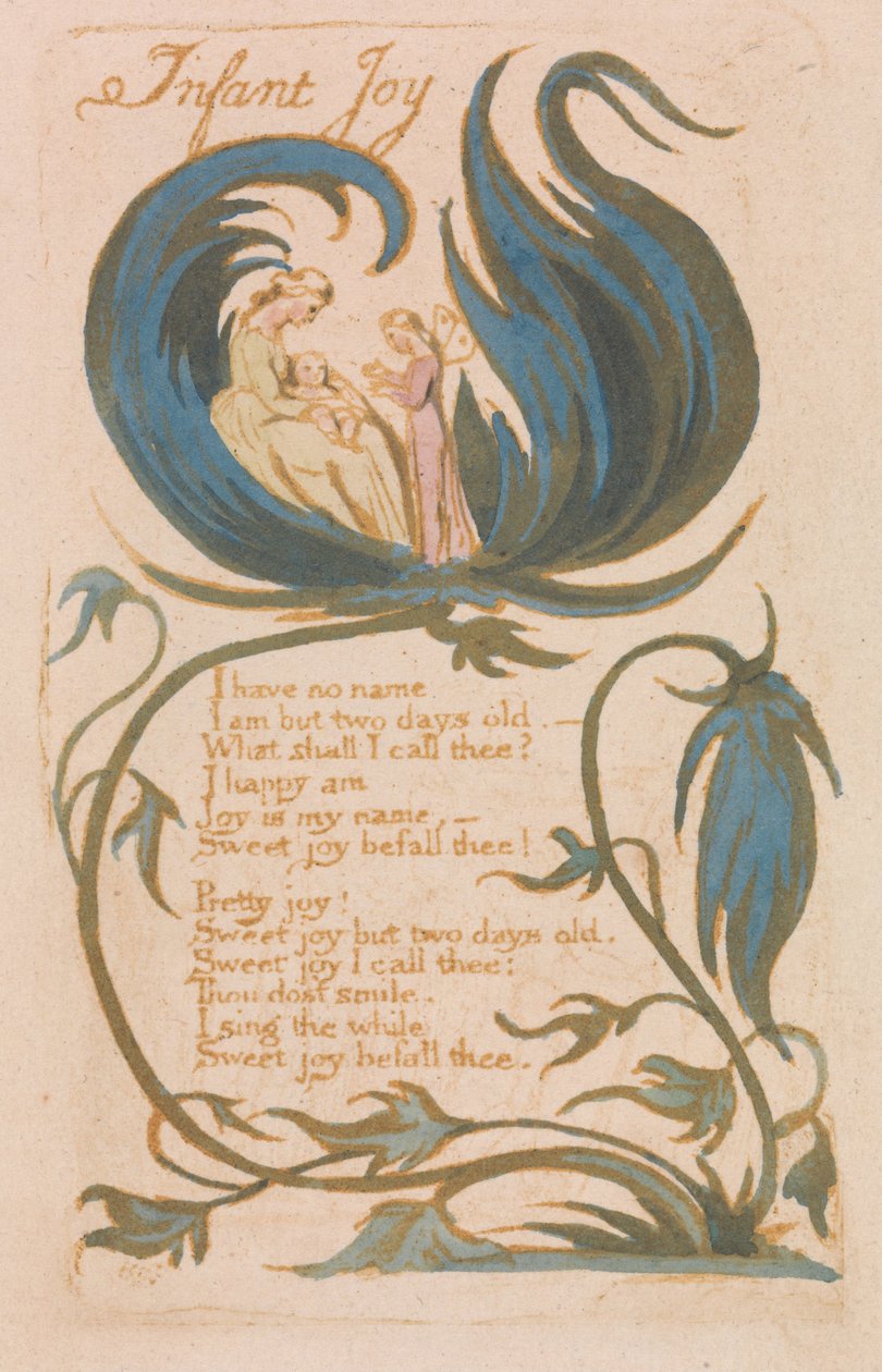 Canções da inocência, placa 14, alegria infantil (Bentley 25) de William Blake