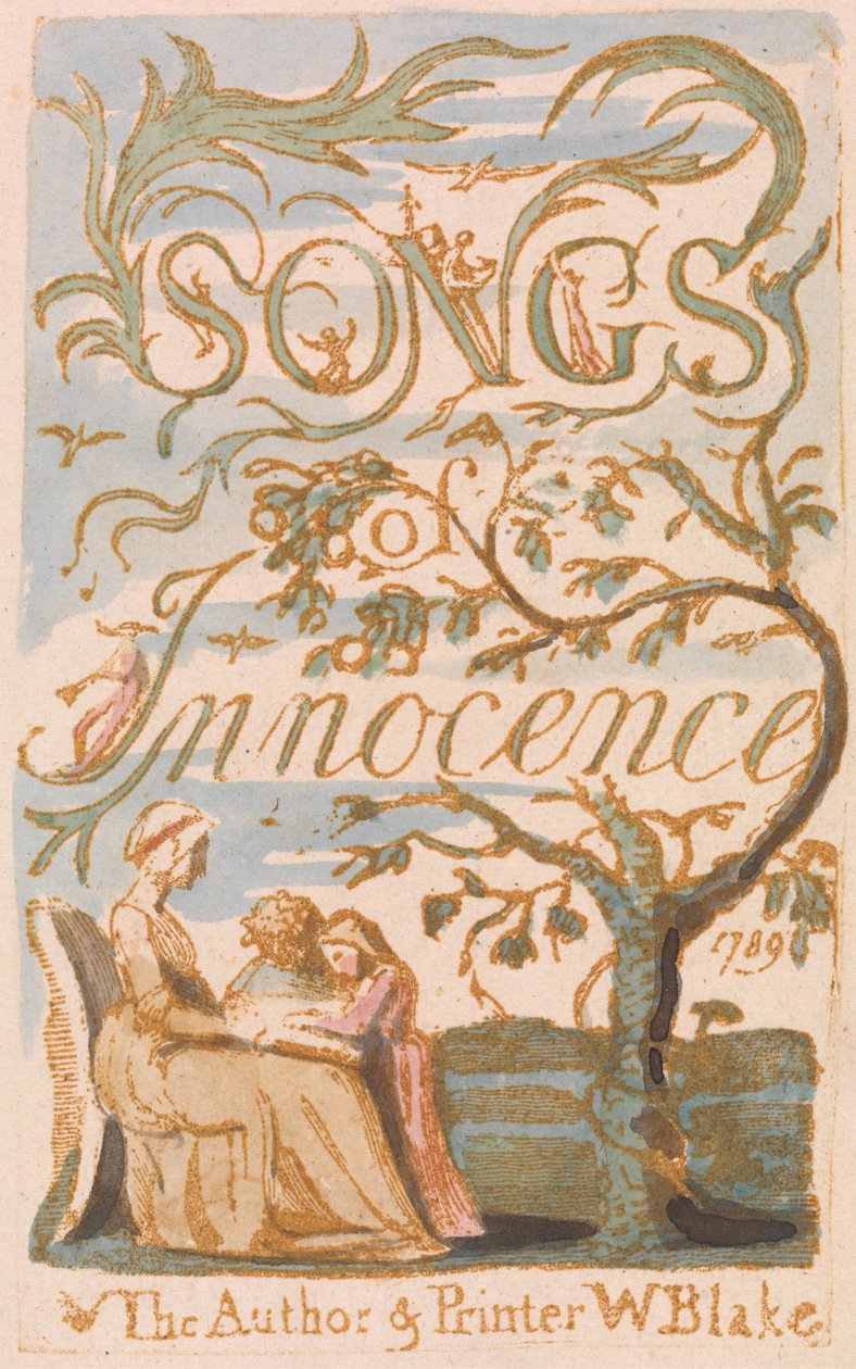 Canções da inocência, placa 2, página de título (Bentley 3) de William Blake