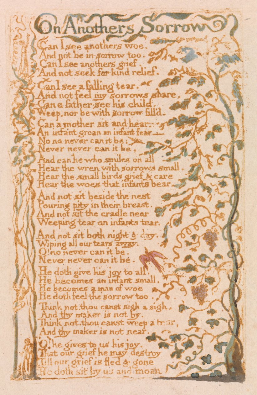Canções da Inocência, Placa 24, On Anothers Sorrow (Bentley 27) de William Blake