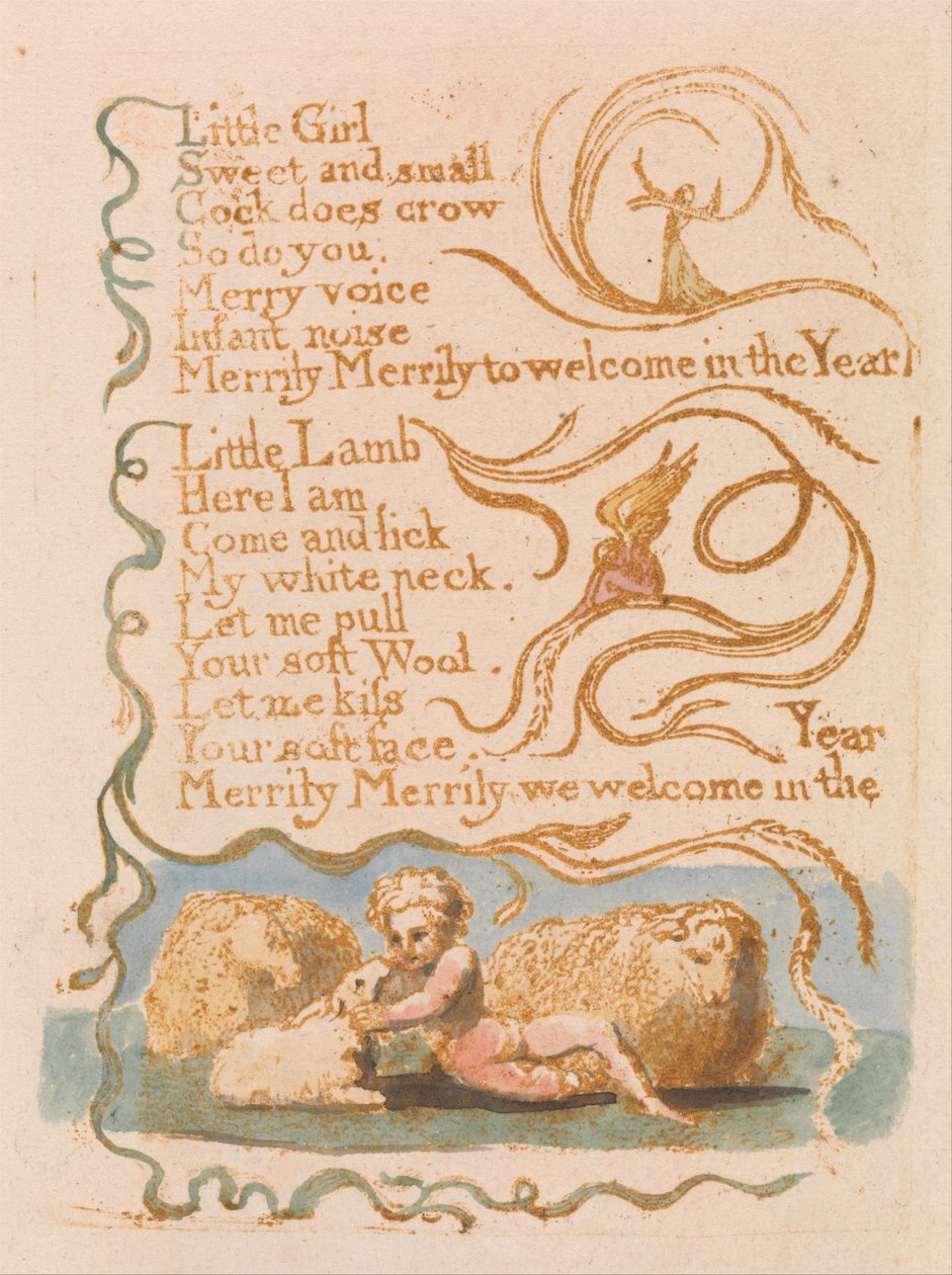 Canções da inocência, placa 26, mola (Bentley 23) de William Blake