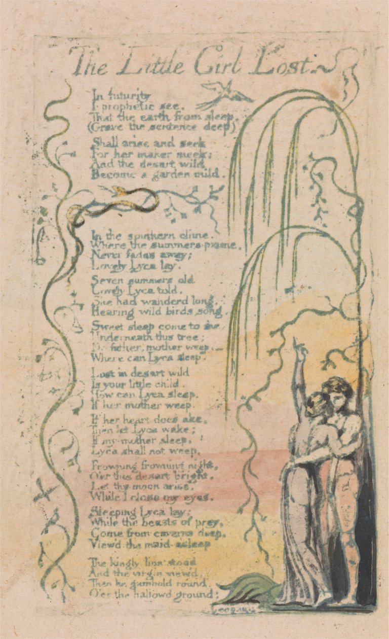Canções da Inocência e da Experiência, Placa 20, A Menina Perdida (Bentley 34) de William Blake