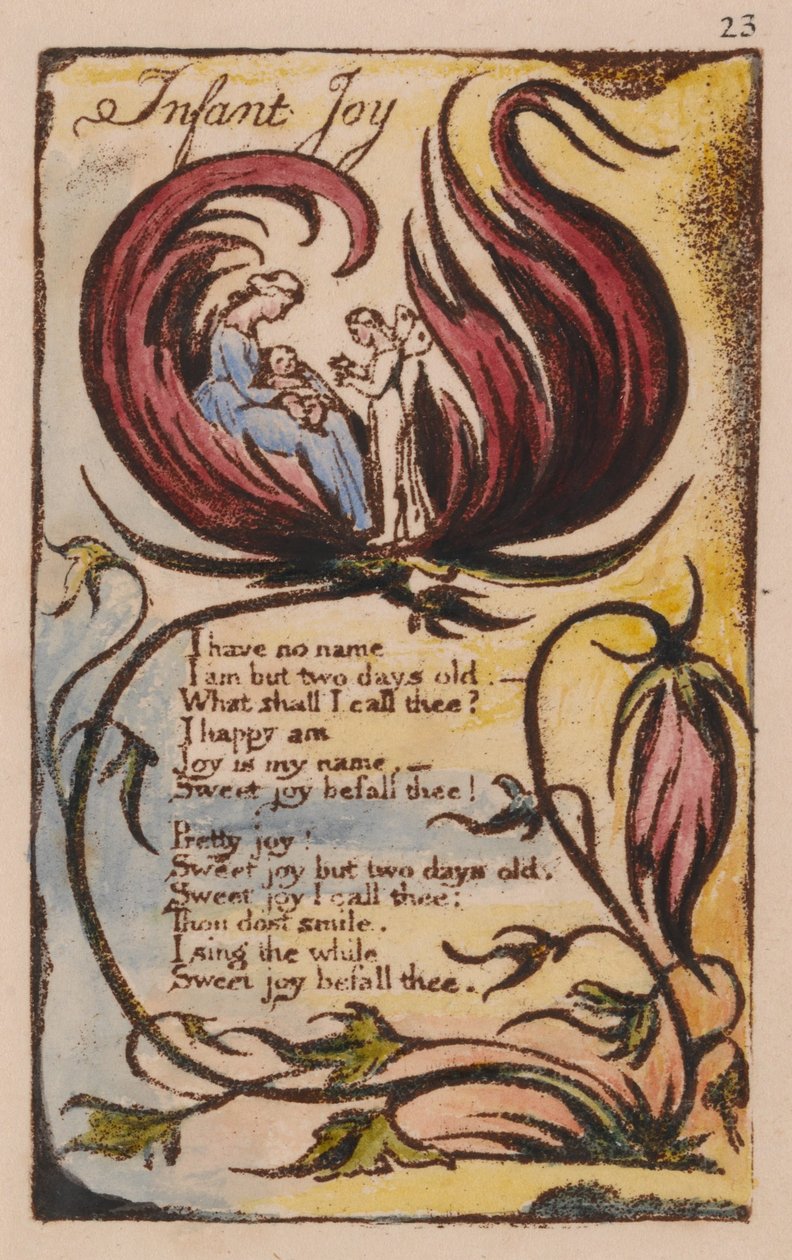 Canções da Inocência e da Experiência, Placa 23, Alegria Infantil (Bentley 25) de William Blake