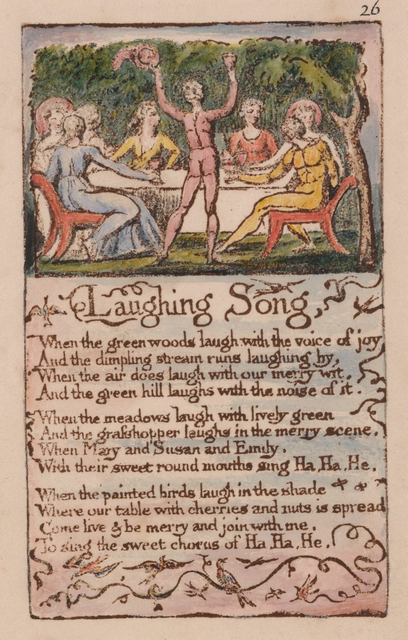 Canções da Inocência e da Experiência, Placa 26, Laughing Song (Bentley 15) de William Blake