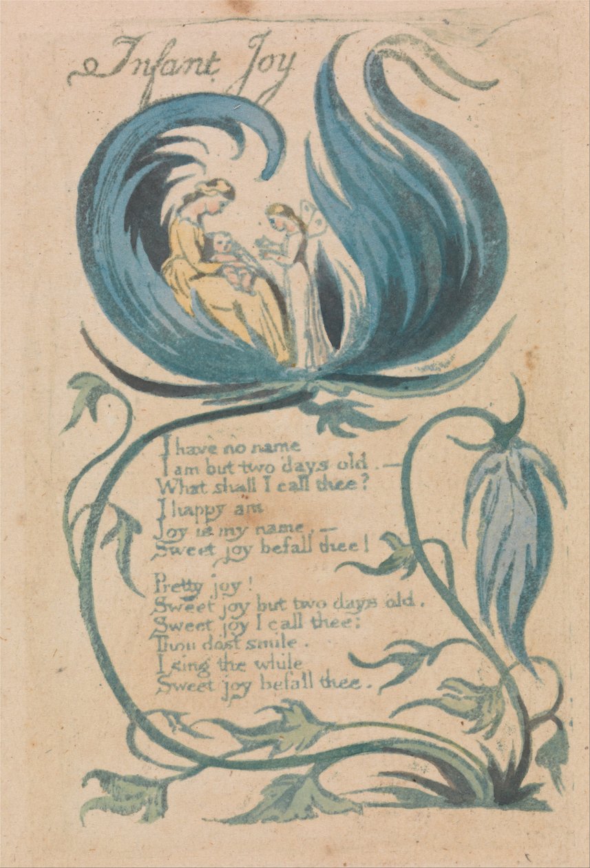 Canções da Inocência e da Experiência, Placa 28, Alegria Infantil (Bentley 25) de William Blake