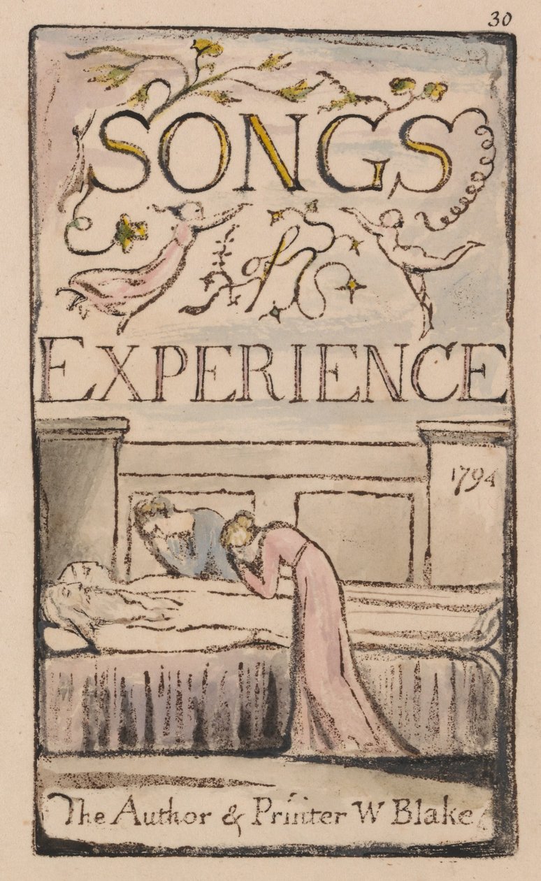 Canções da Inocência e da Experiência, Plate 30, Experience Title Page (Bentley 29) de William Blake
