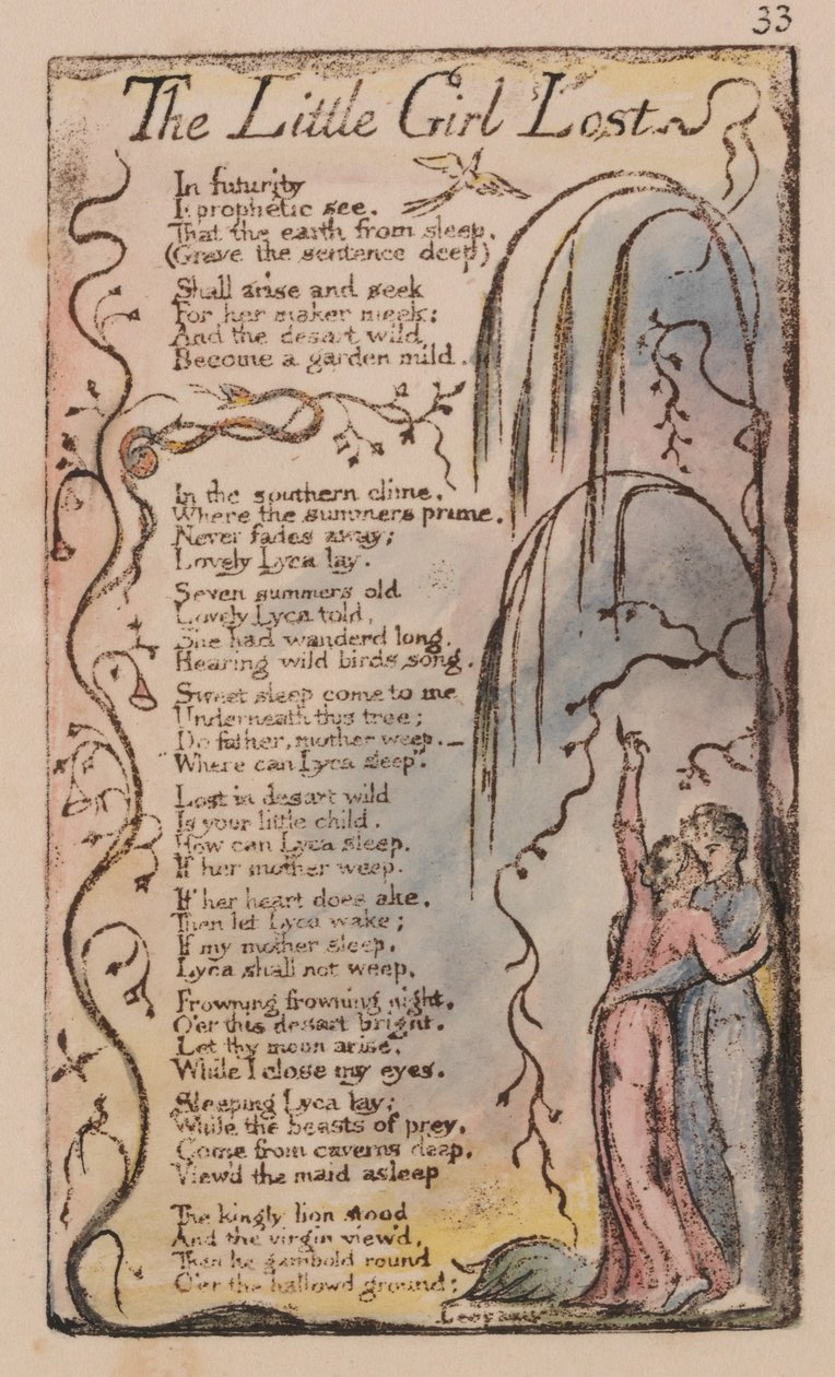 Canções da Inocência e da Experiência, Placa 33, A Menina Perdida (Bentley 34) de William Blake