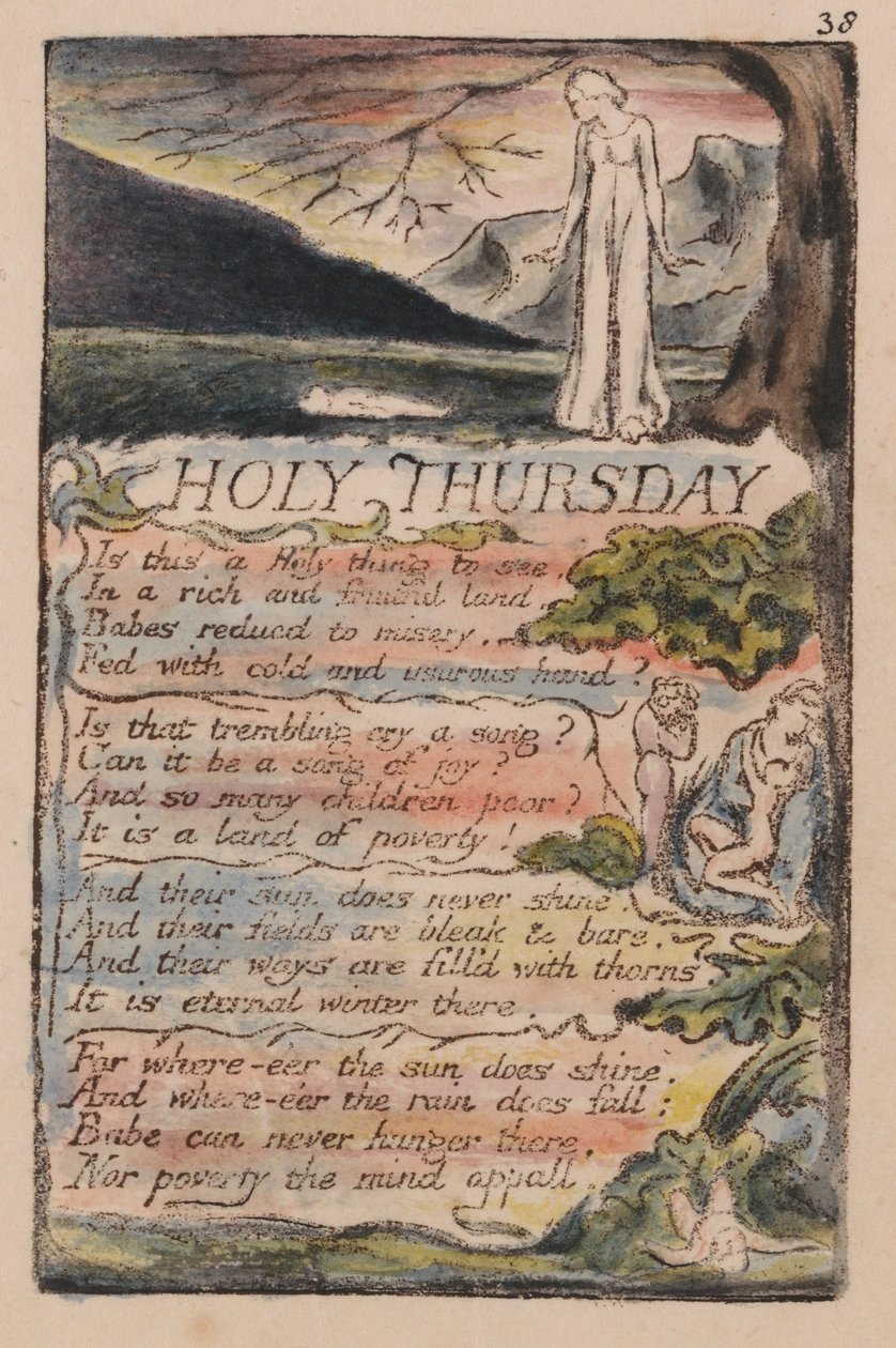Canções da Inocência e da Experiência, Placa 38, Quinta-feira Santa (Bentley 33) de William Blake