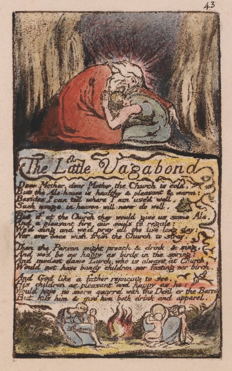Canções da Inocência e da Experiência, Placa 43, O Pequeno Vagabundo, (Bentley 45) de William Blake