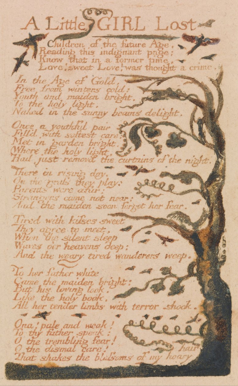 Canções da Inocência e da Experiência, Placa 44, Uma Menina Perdida (Bentley 51) de William Blake