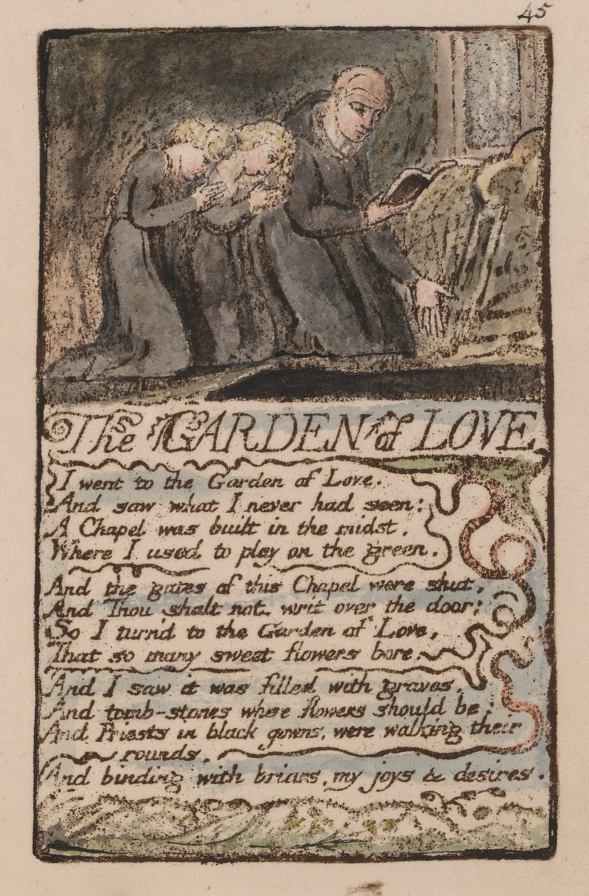 Canções da Inocência e da Experiência, Placa 45, O Jardim do Amor (Bentley 44) de William Blake