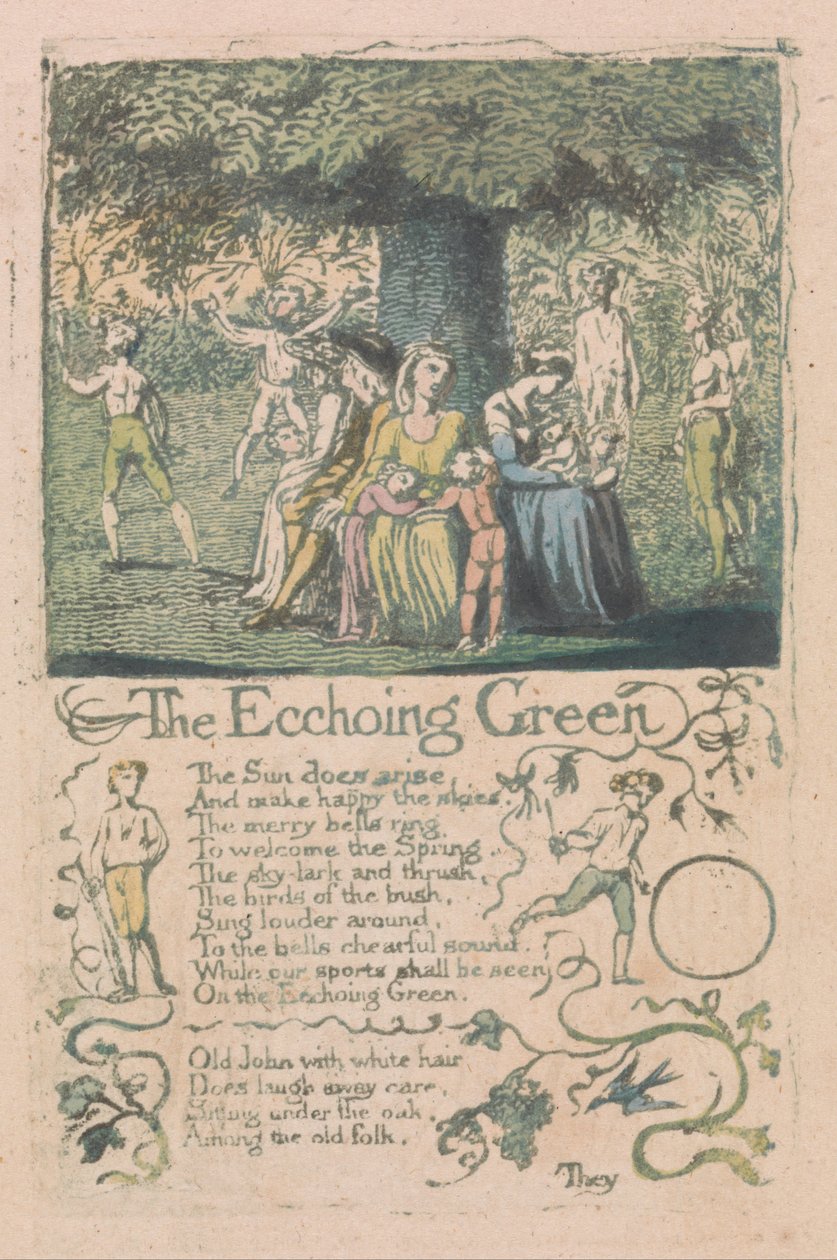 Canções da Inocência e da Experiência, Placa 8, The Ecchoing Green (Bentley 6) de William Blake