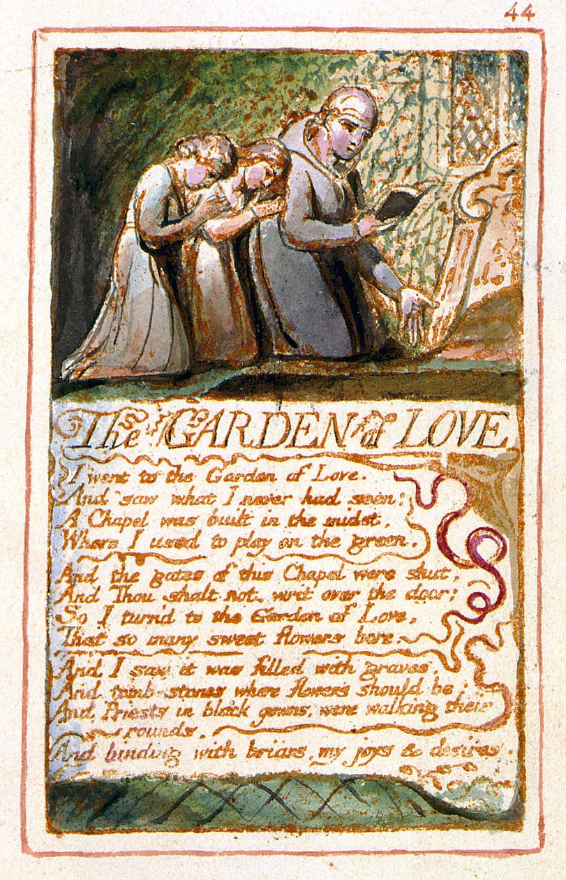 Canções da Inocência e da Experiência copiam o objeto Z 44 O JARDIM DO AMOR de William Blake