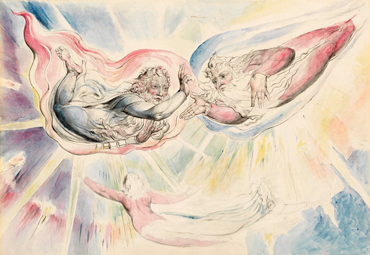São Pedro e São Tiago com Dante e Beatrice de William Blake