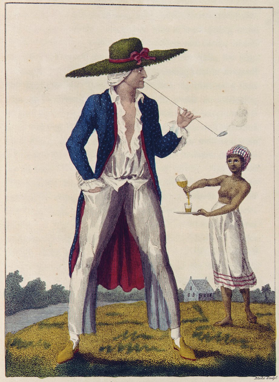 Plantador de Suriname em seu vestido de manhã de William Blake