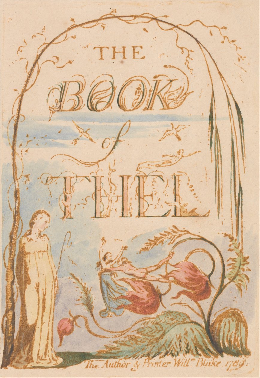 O Livro de Thel, Placa 2, Página de Título de William Blake