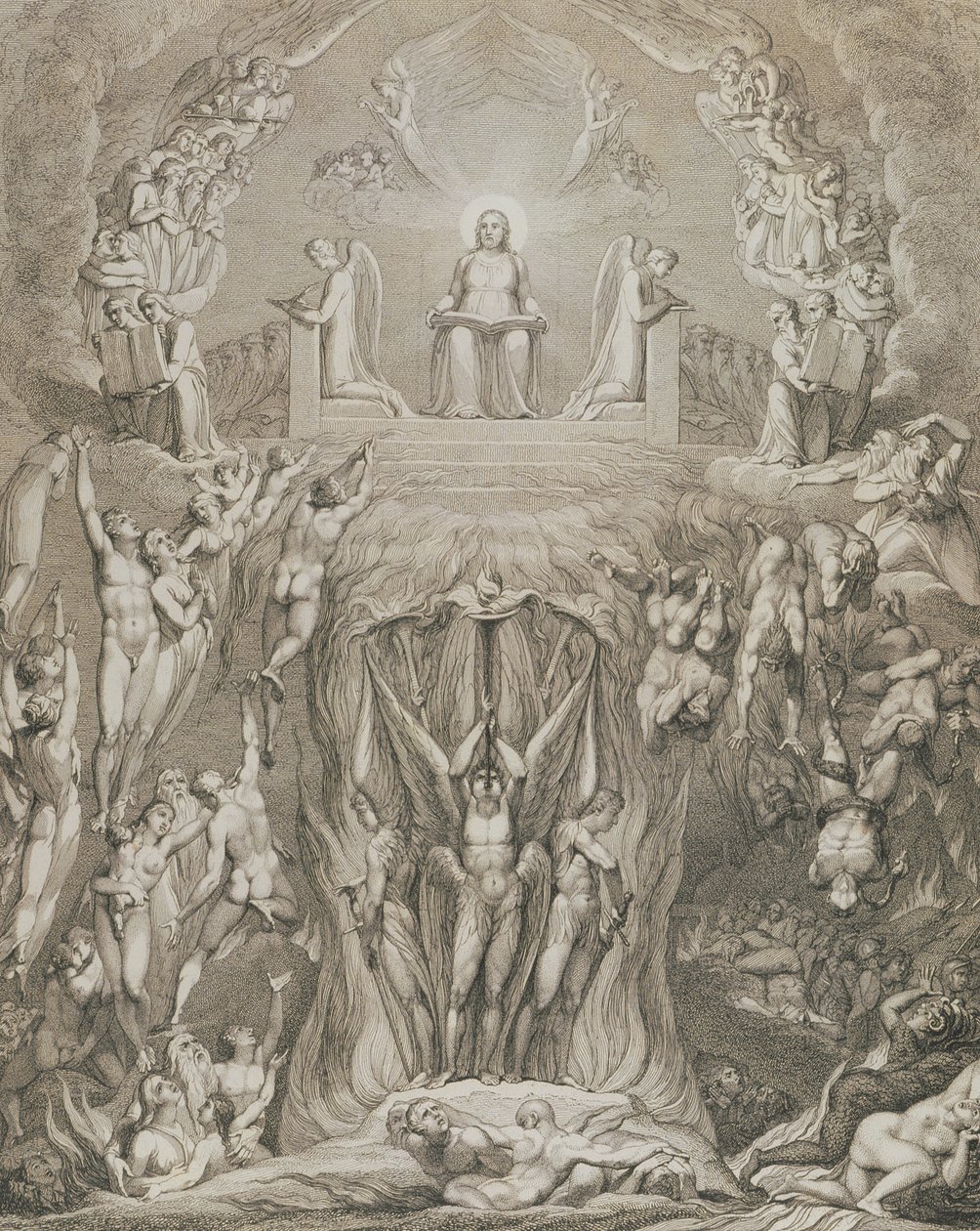 O Dia do Juízo, pl.9, de &39;The Grave, A Poem&39; de William Blake (1757-1827), gravado por Luigi Schiavonetti (1765-1810), 1808 de William Blake