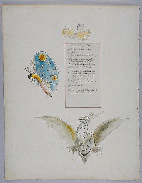 The Descent of Odin design 78 de Os poemas de Thomas Gray 1797-98 (wc com caneta e tinta no papel) de William Blake