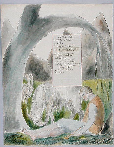The Fatal Sisters, desenho 66 de Os poemas de Thomas Gray, 1797-98 (wc com caneta e tinta no papel) de William Blake