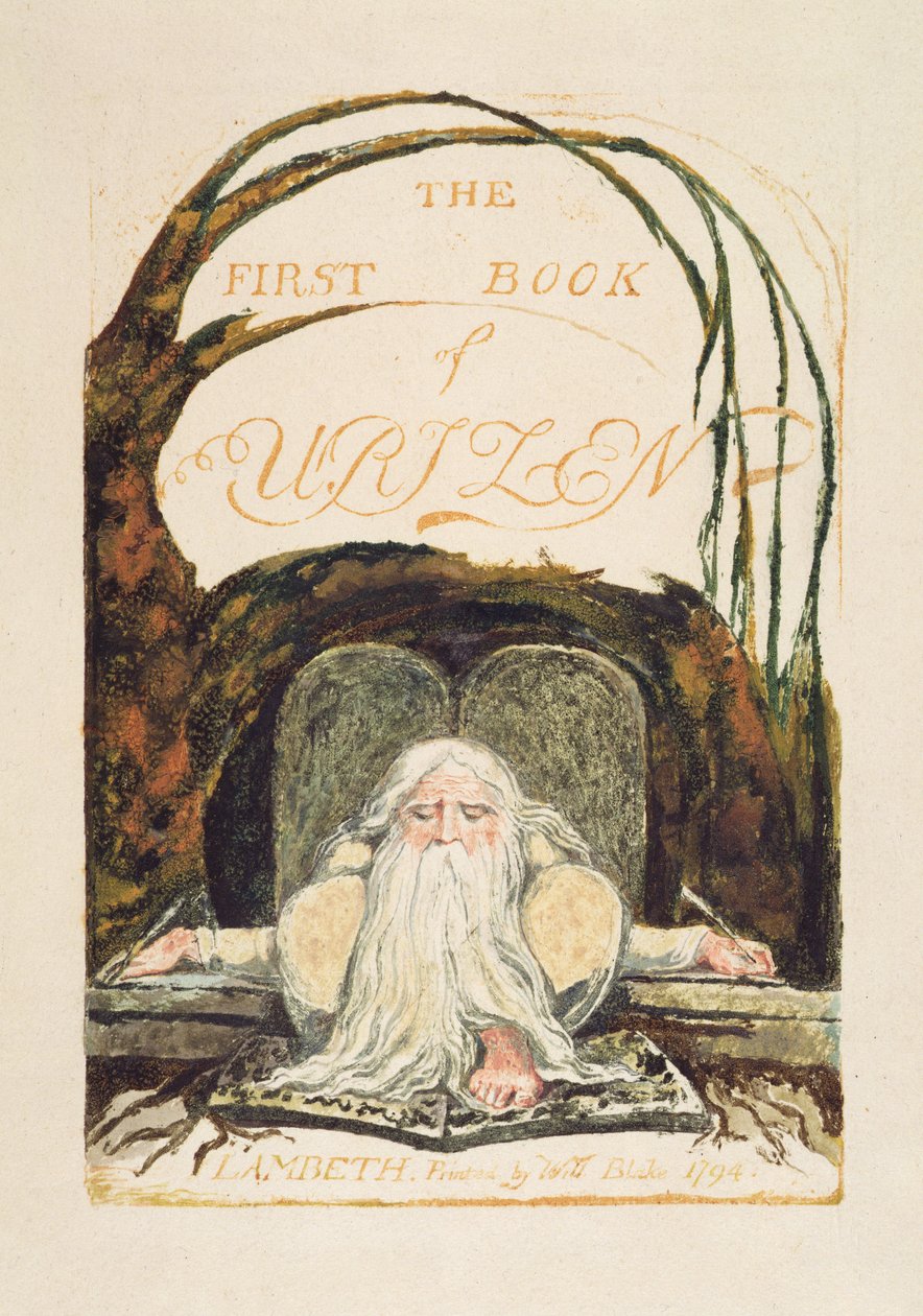 O Primeiro Livro de Urizen, placa 1, 1794 (relevo gravura com wc) de William Blake