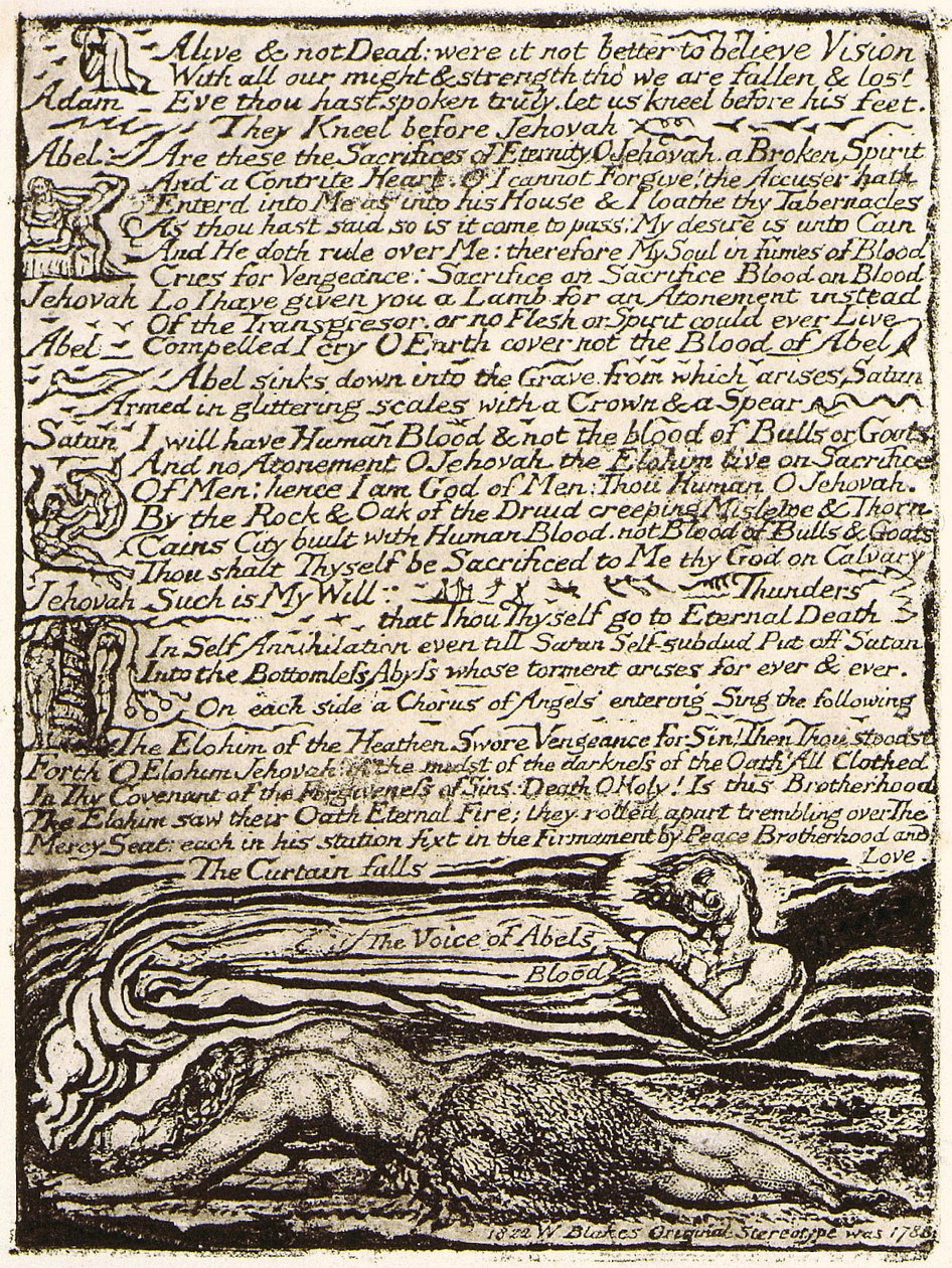 O fantasma de Abel, página 2 de William Blake