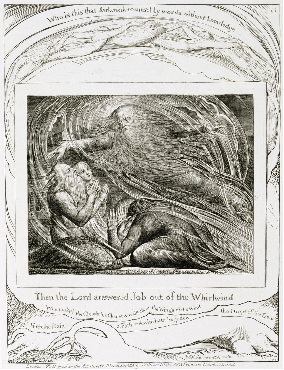 O senhor que responde a trabalho fora do turbilhão de William Blake