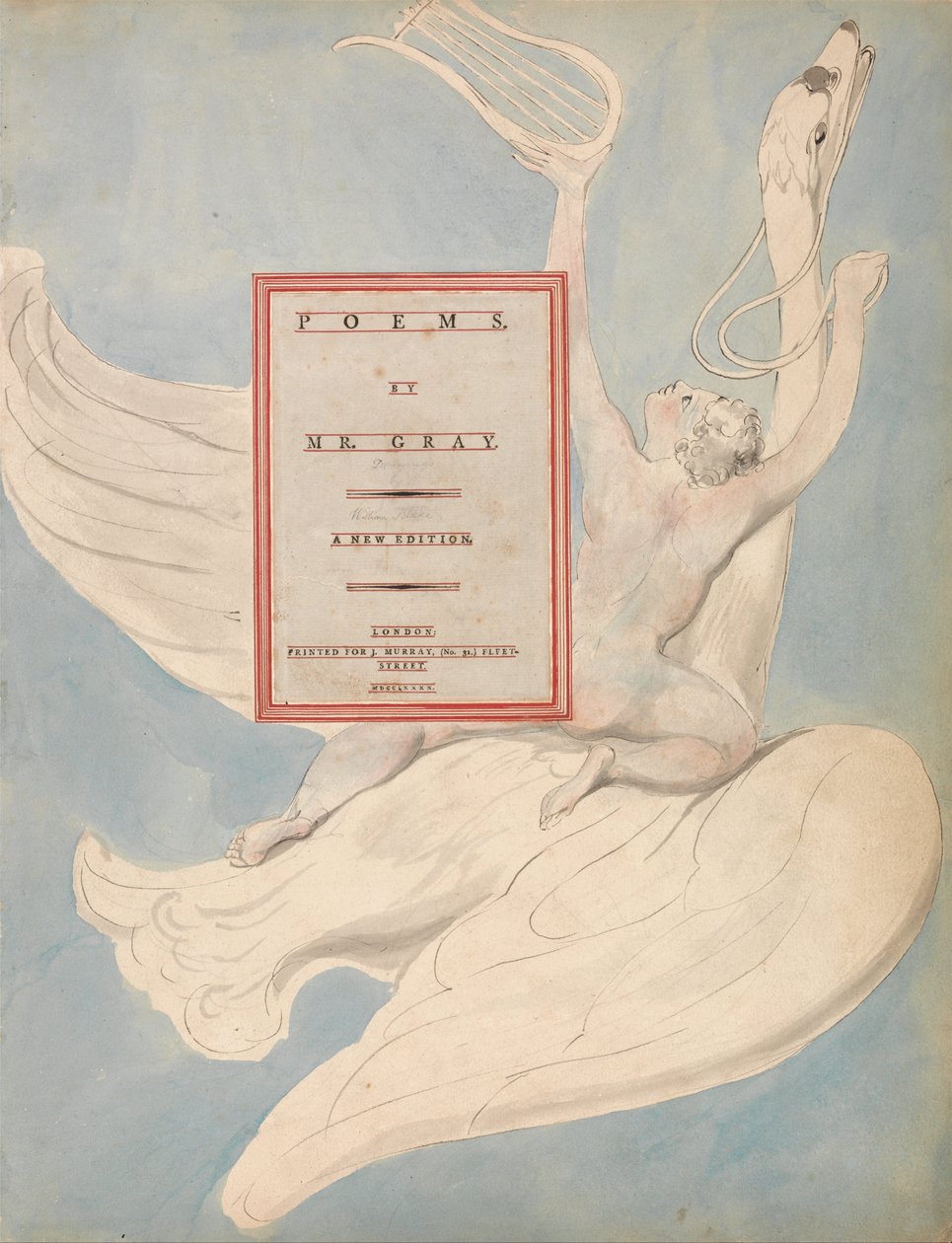 Os Poemas de Thomas Gray, Design 1, O Gênio Pindarico Recebendo Sua Lira de William Blake
