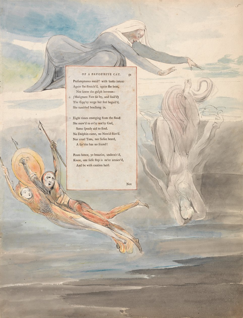 Os poemas de Thomas Gray, projeto 11, ode na morte de um gato favorito. de William Blake