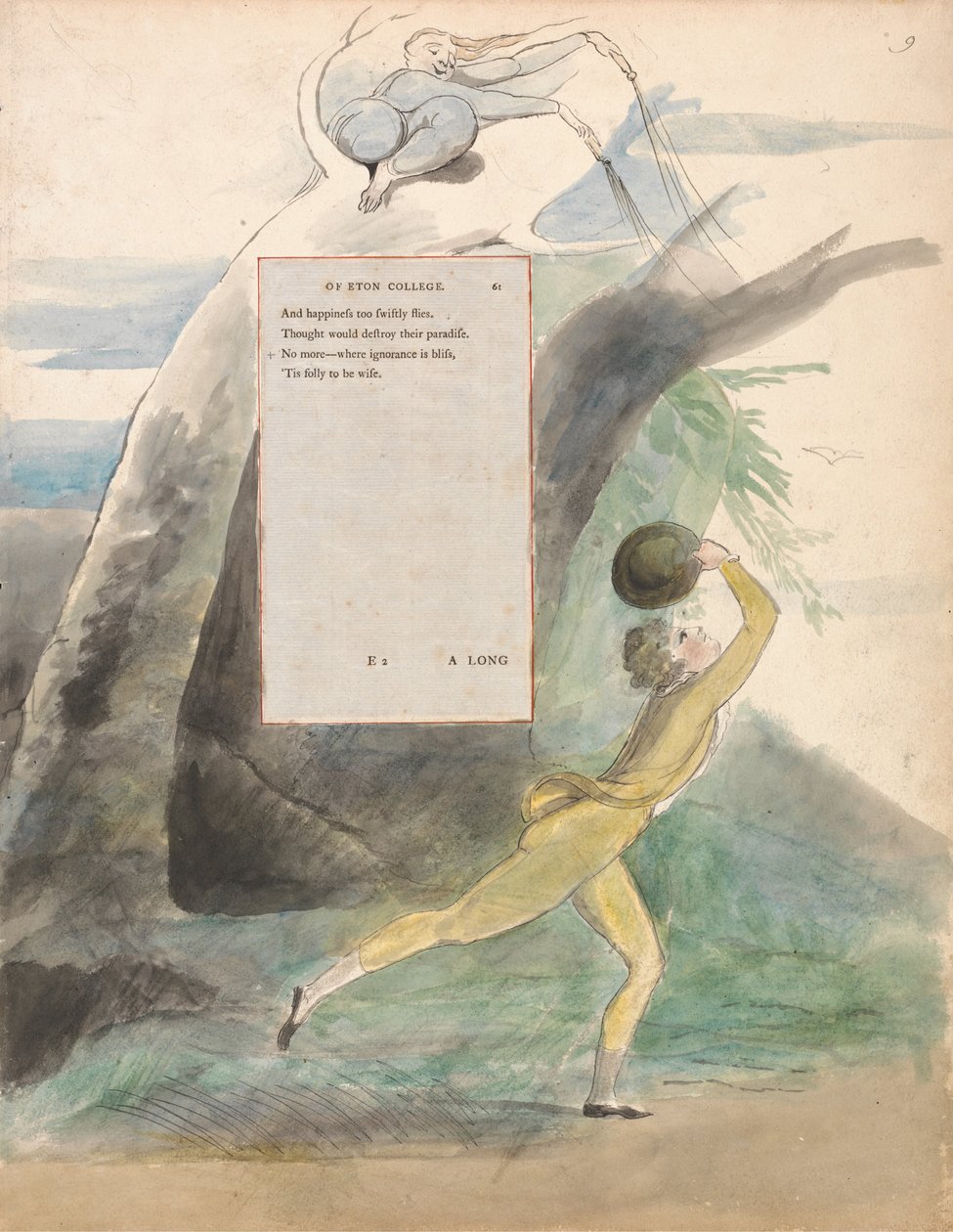 Os Poemas de Thomas Gray, Design 21, Ode em uma perspectiva distante do Eton College. de William Blake