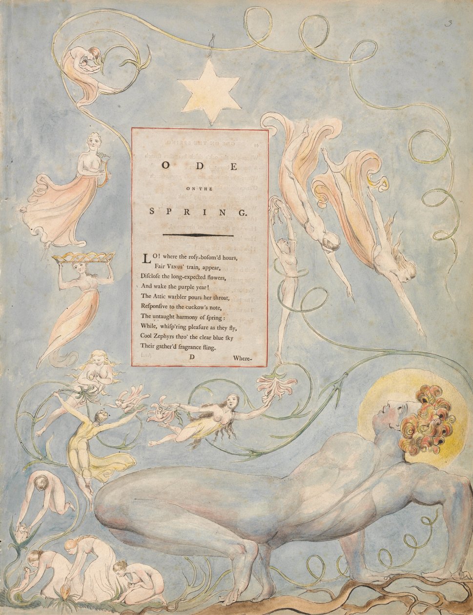 Os Poemas de Thomas Gray, Design 3, Ode na Primavera. de William Blake