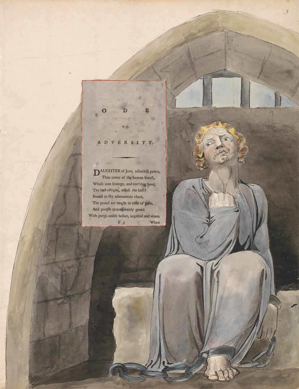 Os Poemas de Thomas Gray, Design 37, Ode à Adversidade. de William Blake
