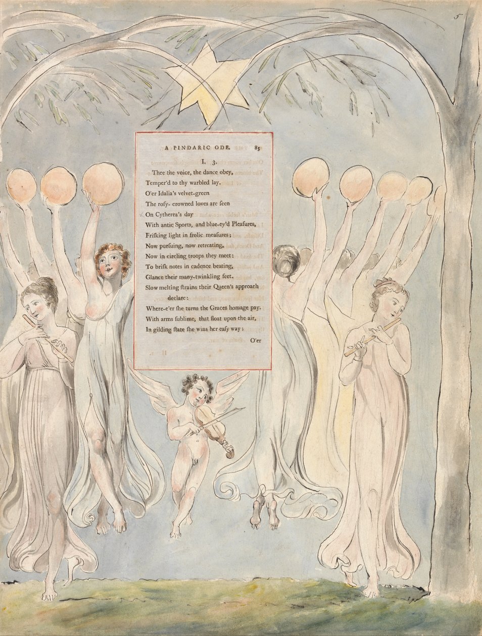 Os Poemas de Thomas Gray, Design 45, O Progresso da Poesia. de William Blake