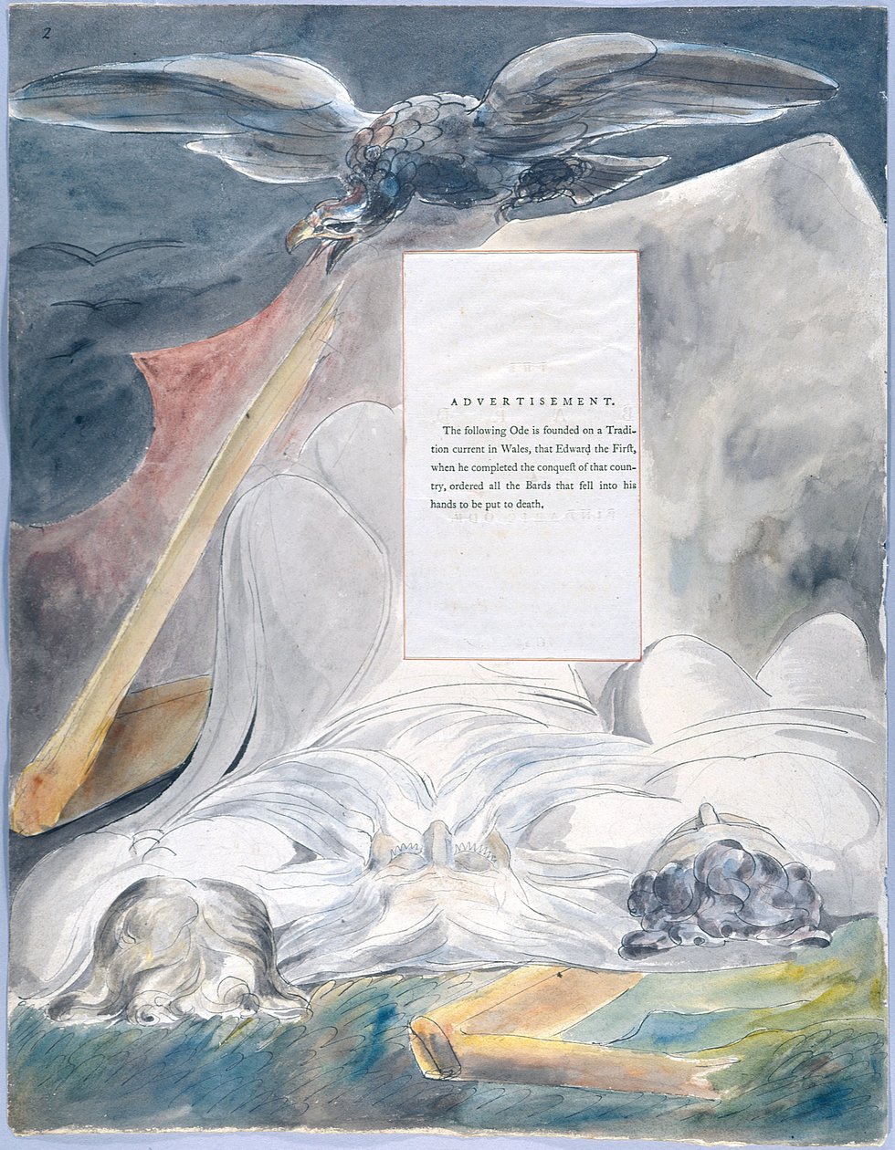 Os Poemas de Thomas Gray, Design 54 The Bard 02 de William Blake