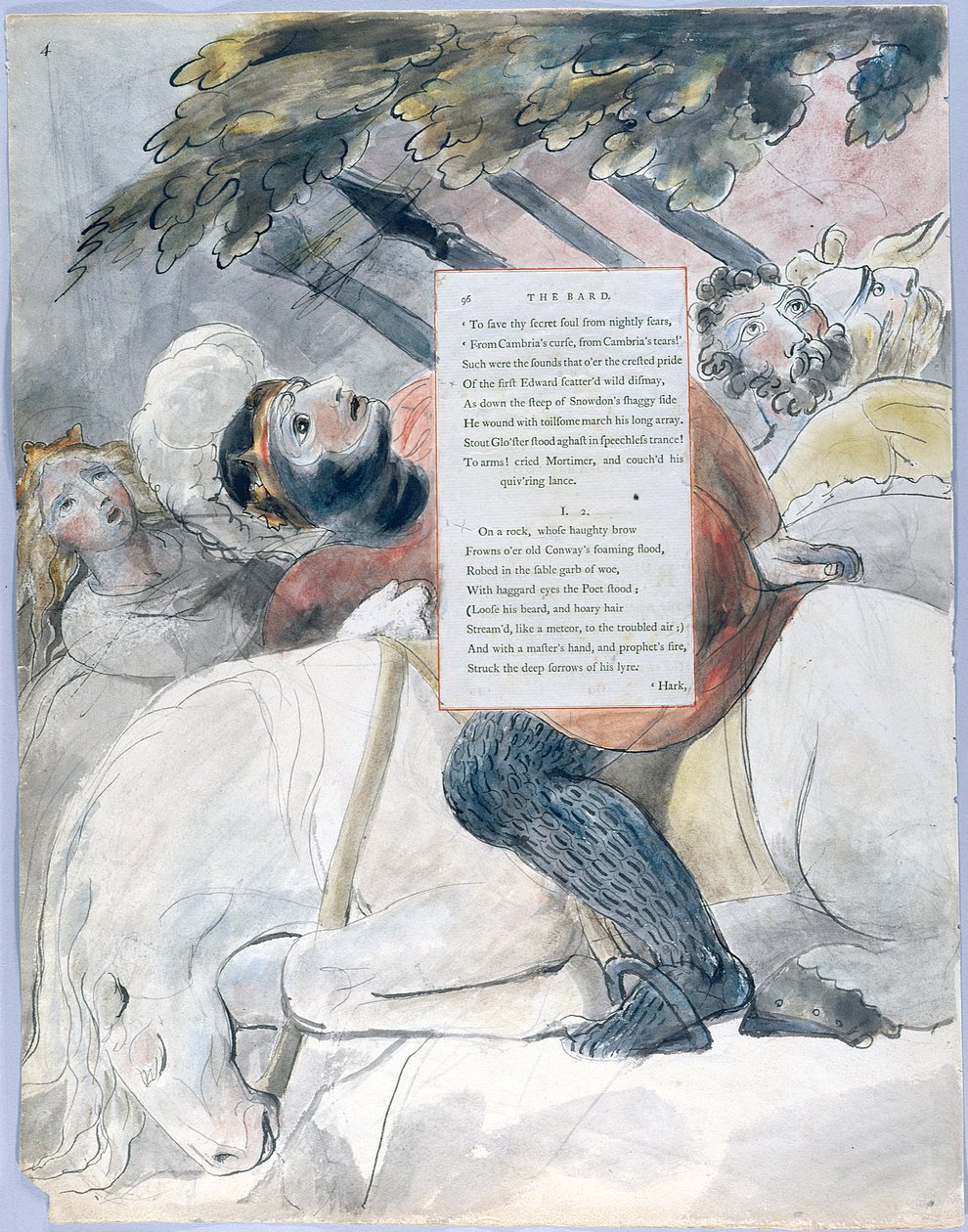 Os Poemas de Thomas Gray, Design 56 The Bard 04 de William Blake