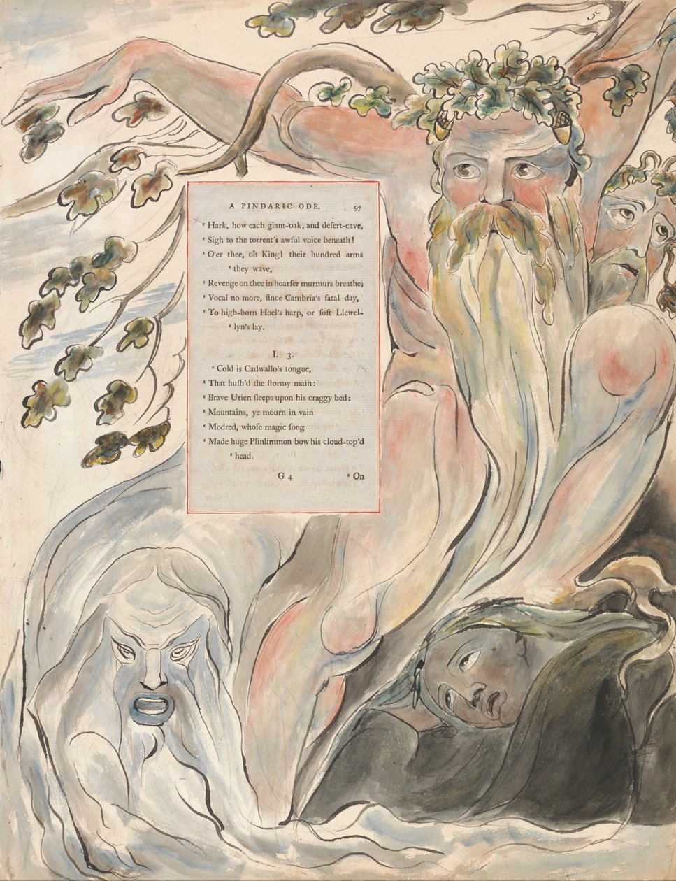 Os Poemas de Thomas Gray, Design 57, O Bardo. de William Blake