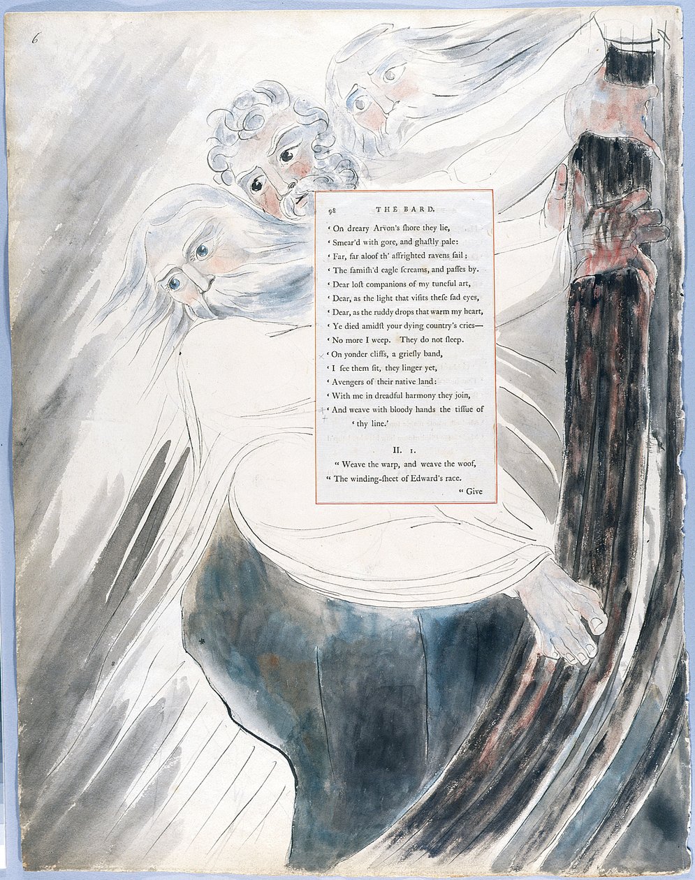 Os Poemas de Thomas Gray, Design 58 The Bard 06 de William Blake