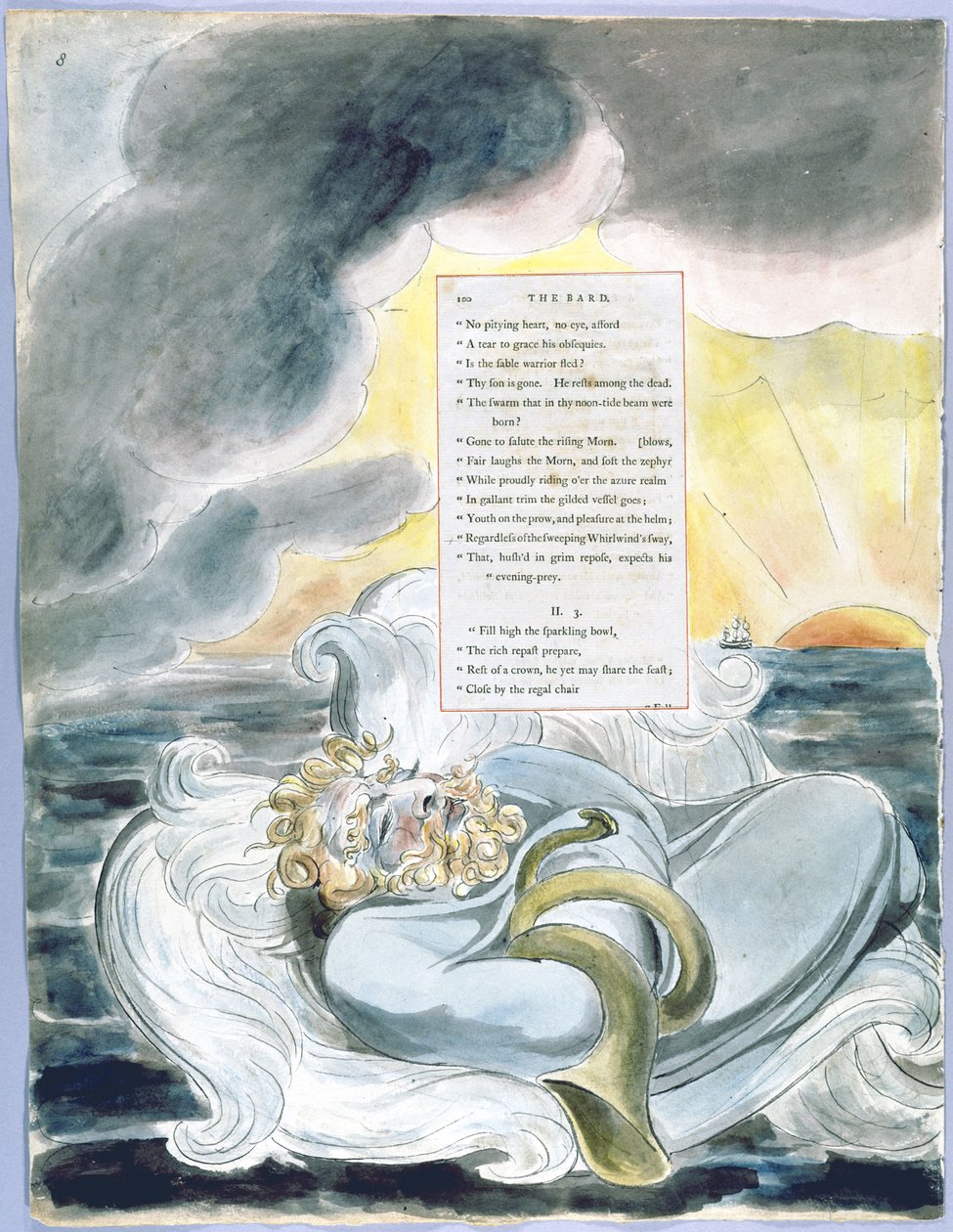 Os Poemas de Thomas Gray, Design 60 The Bard 08 de William Blake