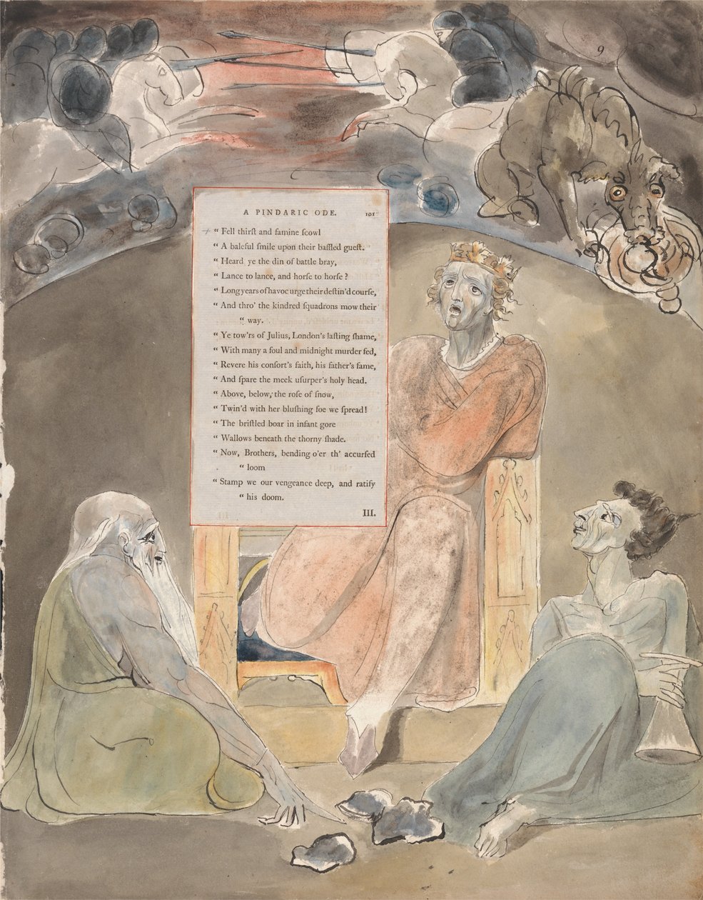 Os Poemas de Thomas Gray, Design 61, O Bardo. de William Blake