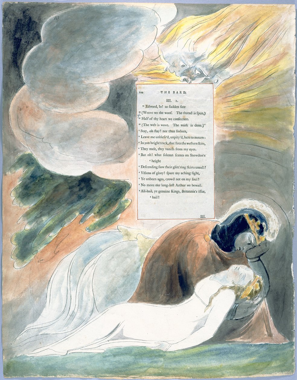 Os Poemas de Thomas Gray, Design 62 O Bardo 10 de William Blake