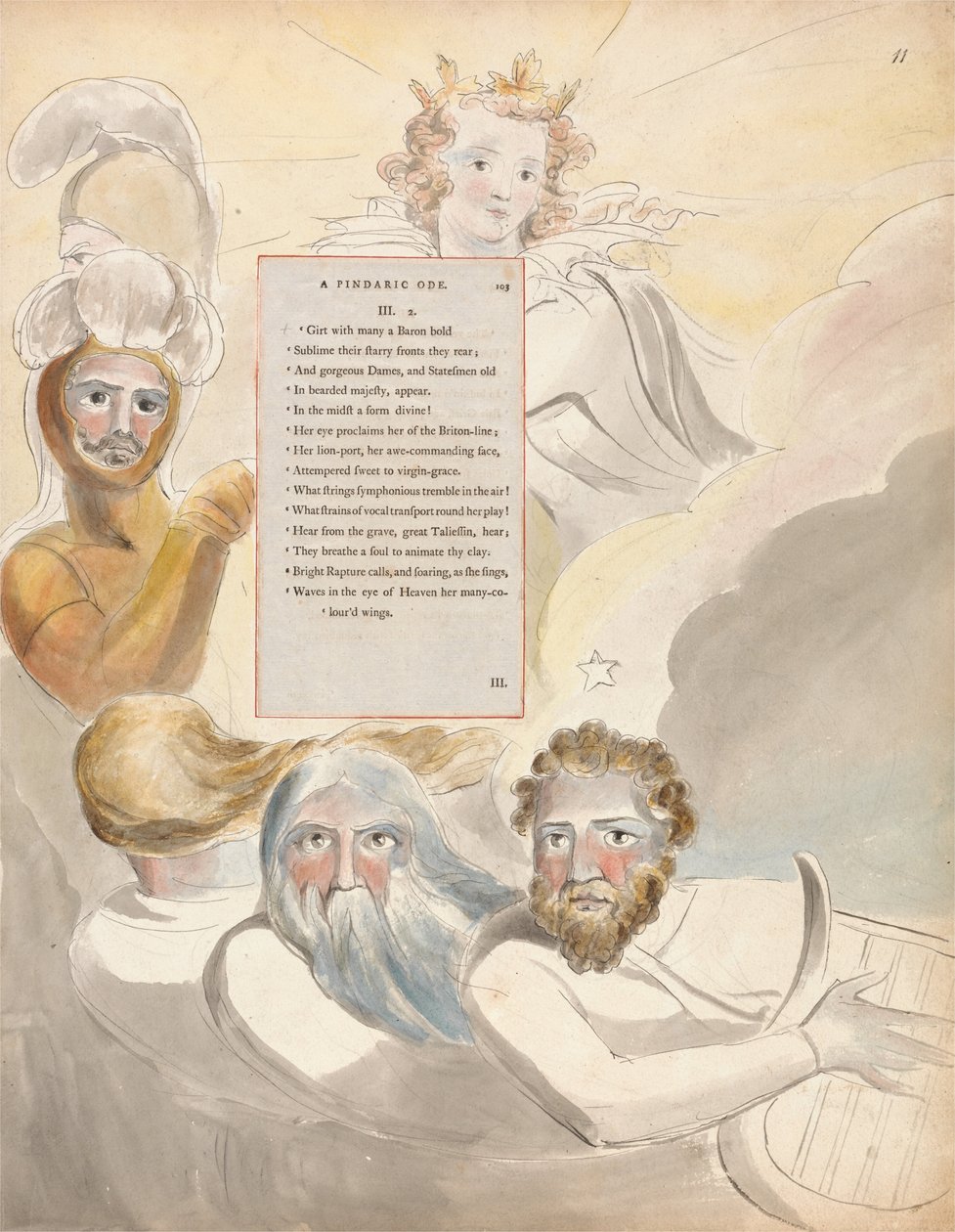 Os Poemas de Thomas Gray, Design 63, O Bardo. de William Blake