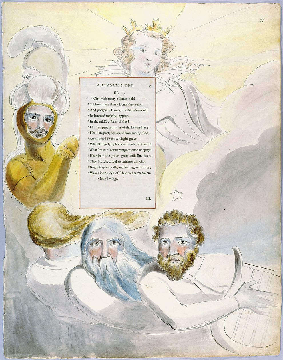 Os Poemas de Thomas Gray, Design 63 O Bardo 11 de William Blake