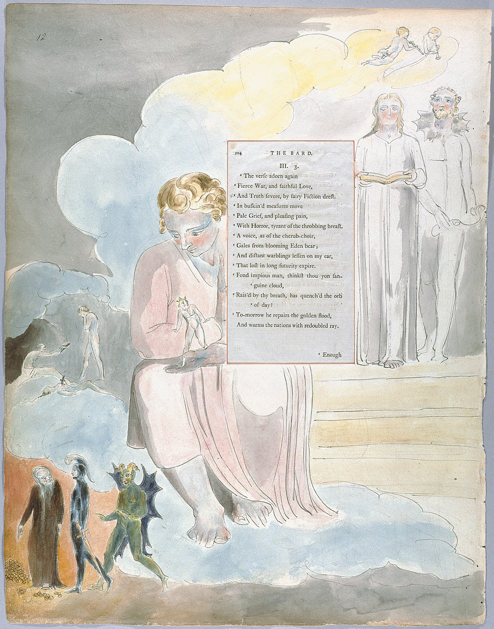 Os Poemas de Thomas Gray, Design 64 The Bard 12 de William Blake