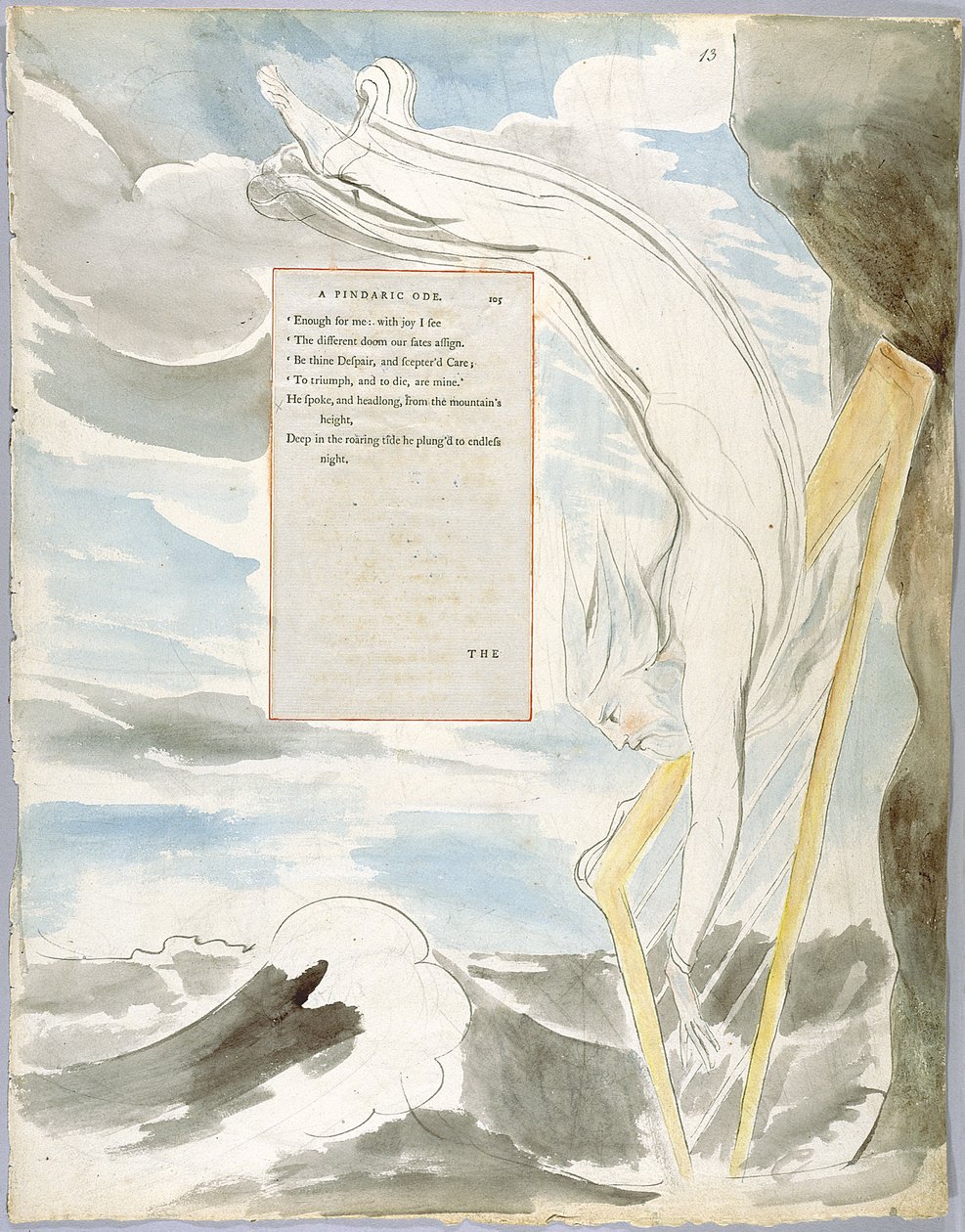 Os Poemas de Thomas Gray, Design 65 The Bard 13 de William Blake