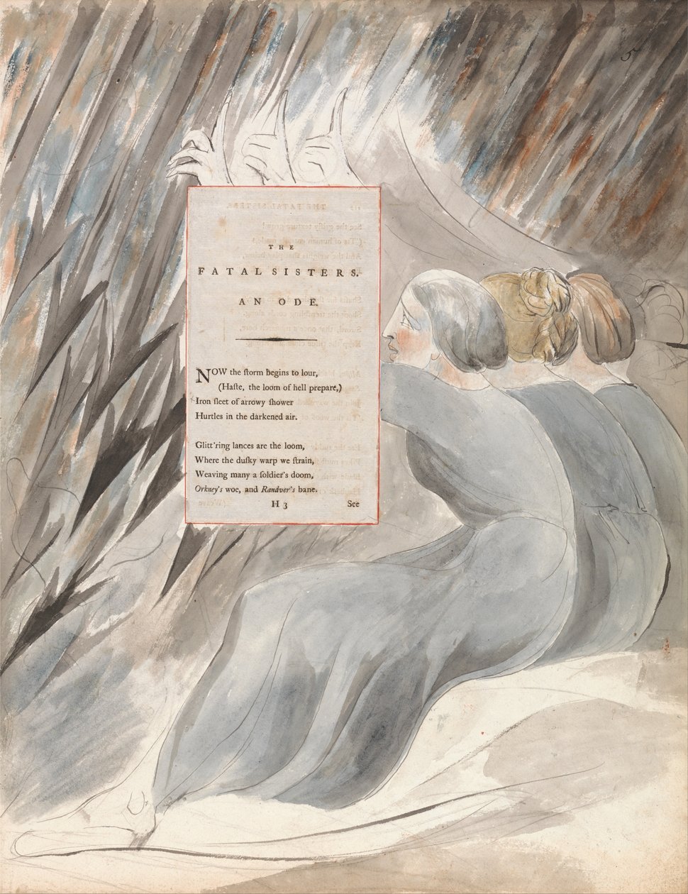 Os Poemas de Thomas Gray, Design 71, The Fatal Sisters. de William Blake