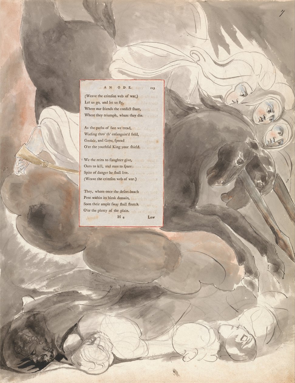 Os poemas de Thomas Gray, Design 73, The Fatal Sisters. de William Blake