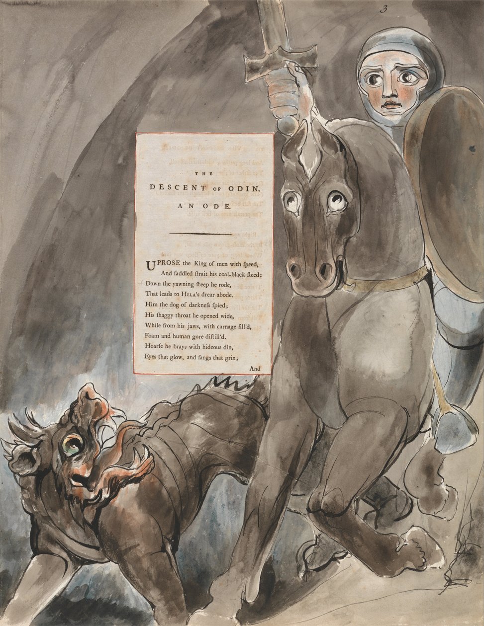 Os Poemas de Thomas Gray, Design 79, A Descida de Odin. de William Blake