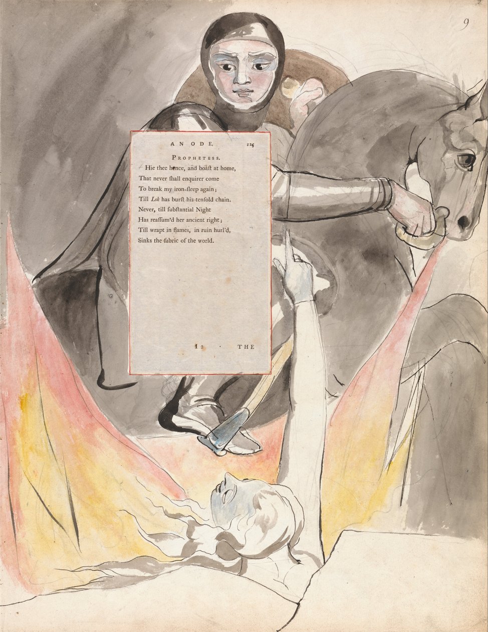 Os Poemas de Thomas Gray, Design 85, A Descida de Odin. de William Blake